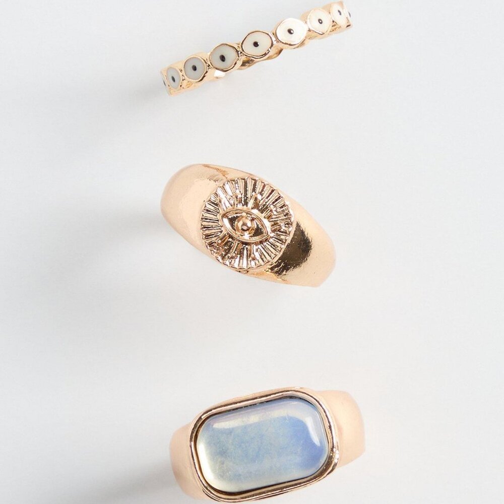 New Torrid Opal Eye Ring Set of 3